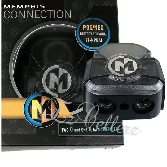 Memphis Audio Battery Terminal Distribution Block Negative or Positive 1/0 and 8 Gauge Output NPBAT