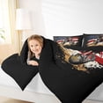 thumbnail image 4 of jejeloiu Motocross Speed Game Full Size Comforter Sets,Vintage American Flag Bedding Sets For Boys Men Reversible 3pcs, 4 of 8