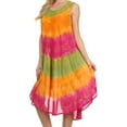 thumbnail image 3 of Sakkas Desert Sun Caftan Dress / Cover Up - Green / Orange - One Size, 3 of 6