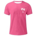 thumbnail image 4 of Dagegui Big & Tall Men's Crew Neck Short Sleeve T-Shirt Casual Loose Fit Tops Palm Tree Graphic Tee Lightweight Hawaiian Vacation Travel T Shirts Watermelon Red S, 4 of 4