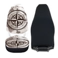 thumbnail image 6 of XYZCANDO Stretchy Car Seat Cover Front Seats SUV Auto Van, Cozy All-Season Car Seat Covers 2 pcs Polyester Compass Map, 6 of 10