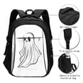 thumbnail image 3 of Balery Cute Ghost Simple Drawing Mochila con carga USB para hombre y mujer - Mochila impermeable y antirrobo para laptop con puerto USB para viajes, trabajo, 3 of 7