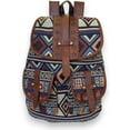 thumbnail image 1 of Hippie Canvas Women Backpack Purse- Boho Style Ethnic Drawstring Causal Double Shoulder Vintage Travel Daypack (Landscape), 1 of 33