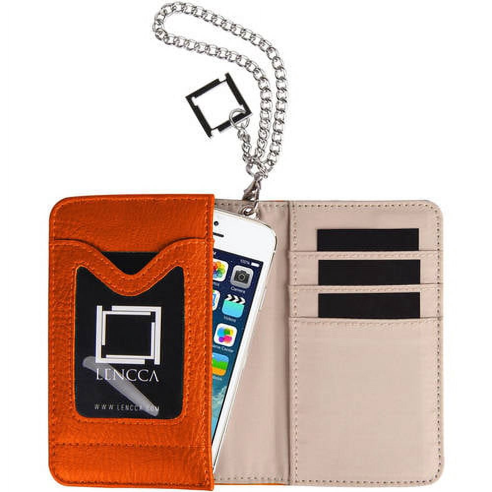 LENCCA Kymira Women's Universal Protection Wallet Case with Wristlet Strap, Fits Phones up to 4.5", 4.7"