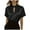Black-10, variant on Womens Work Tops Dressy Business Casual Blouse Keyhole V Neck Shirt Stand Collar Tunic