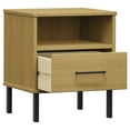 thumbnail image 3 of vidaXL Bedside Cabinet with Metal Legs Brown Solid Wood Pine OSLO, 3 of 5
