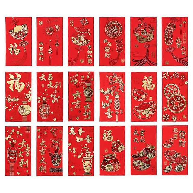 36Pcs Red Envelope New Year Red Pocket Chinese New Year Red Envelopes Red Bag Spring Festival Marriage Birthday Red Envelopes