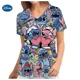 thumbnail image 3 of Uniformes médicos de enfermera con estampado de Mickey Mouse de Disney, cuello en V, manga corta, bolsillo, ropa de trabajo, uniformes médicos, accesorios, 3 of 5