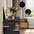 thumbnail image 5 of KeyWhat Fluted 5 Drawer Tall Dresser, Modern Engineered Wood Chest of Drawers, Freestanding Storage Cabinet for Bedroom Living Room Hallway, Dark Grey, 5 of 7