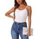 thumbnail image 1 of Camisetas de tirantes ajustables para mujer INSPIRE CHIC con sujetador incorporado, corte slim, escote redondo, 2XL, blancas, 1 of 6