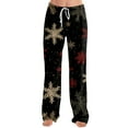 thumbnail image 5 of WTOBBY Women's Fashion Loose Casual Pants with Christmas Print for Stylish and Comfortable Everyday Wear and Holiday Themes,Black L, 5 of 6