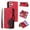 Red, variant on YEYKX for iPhone 17e Wallet Phone Case with 9 Card Holder Zipper Pocket, Magnetic Closure Premium Folio PU Leather Flip Case with Wrist Strap,Black,For iPhone 17e
