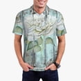 thumbnail image 3 of Rocae Vintage Rose1 for Men's Short Sleeve Polo Shirt, Quick Drying Performance Moisture Wicking Sports Men's Golf Shirt Medium, 3 of 9
