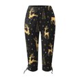 thumbnail image 4 of Feimerou Womens Capri Pants Drawstring Hem Knee Length Capris High Waisted Soft Stretch Yoga Pants Summer Casual Crop Beach Pants, 4 of 5