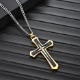 thumbnail image 4 of Collier Pendentif Croix en Acier Inoxydable pour Hommes (Or), 4 of 5