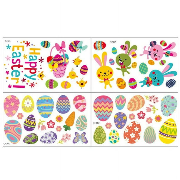 Hot6sl Ofertas y Liquidaciones Pegatina Pared In Pollito de Pascua para Niños, Pegatina para Ventana