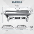 thumbnail image 2 of Jacgood Chafing Dish 8 Packs Stainless Steel Chafing Dishes 8 Quart Rectangular Chafer Complete Set Buffet Warmer Set for Catering Party, 2 of 6