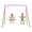 Pink Steel, variant on XIZE Heavy-Duty A-Frame Metal Swing Set for Backyard with 1 Saucer and 1 Belt Swing Seat, Outdoor Playset for family