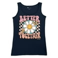 thumbnail image 5 of Better Together Women's Tank Top Vintage Retro Boho Style 70s Floral Vibe Hippie Peace Love Friendship Bohemian, 5 of 7