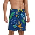 thumbnail image 2 of Wukai Dinosaur In Space Men’s Short Pajama Pants With Pockets Soft Sleep Pj Shorts for Men-, 2 of 6