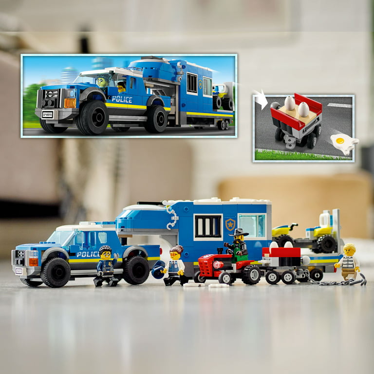 biologi Bevæger sig vest LEGO City Police Mobile Command Truck Toy, 60315 with Prison Trailer,  Drone, Tractor and ATV Car Toys plus 4 Minifigures, Presents for Kids Age 6  Plus - Walmart.com