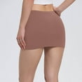 thumbnail image 4 of THDHVS Women's Skirts,Skirts for Women Trendy,Women's Summer Sexy Fashion Solid Color Elastic Waist Short Skirt Brown S, 4 of 6