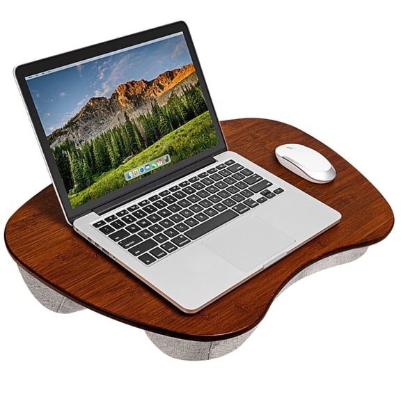 Rossie Home Bamboo Lap Desk with Ventilation, Java, Fits Laptops up to 17.3 Inches