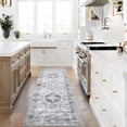 thumbnail image 2 of HOMERRY Runner Rug 2' x 6' Washable Floral Geometric Hallway Runner Carpet for Doorway Bedside, Gray, 2 of 6