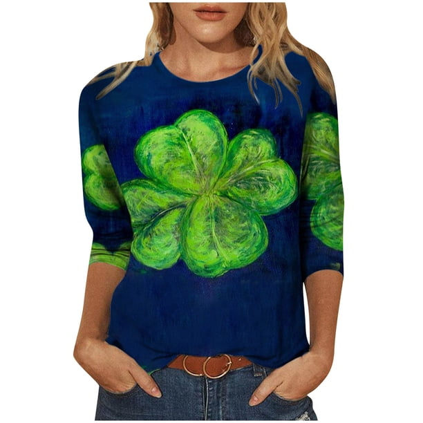 Camiseta de manga larga con estampado de cuello redondo a la moda para mujer, blusas informales sueltas Fridja czfsfas573