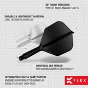 Target Darts K-Flex Integrated Dart Flights and Shafts, Short Stem (19mm), No.6 Flight, 9-pack Bundle, Black, White & Clear | Kflex 2 In 1 Flight and Stem, Professional Darts Accessories
