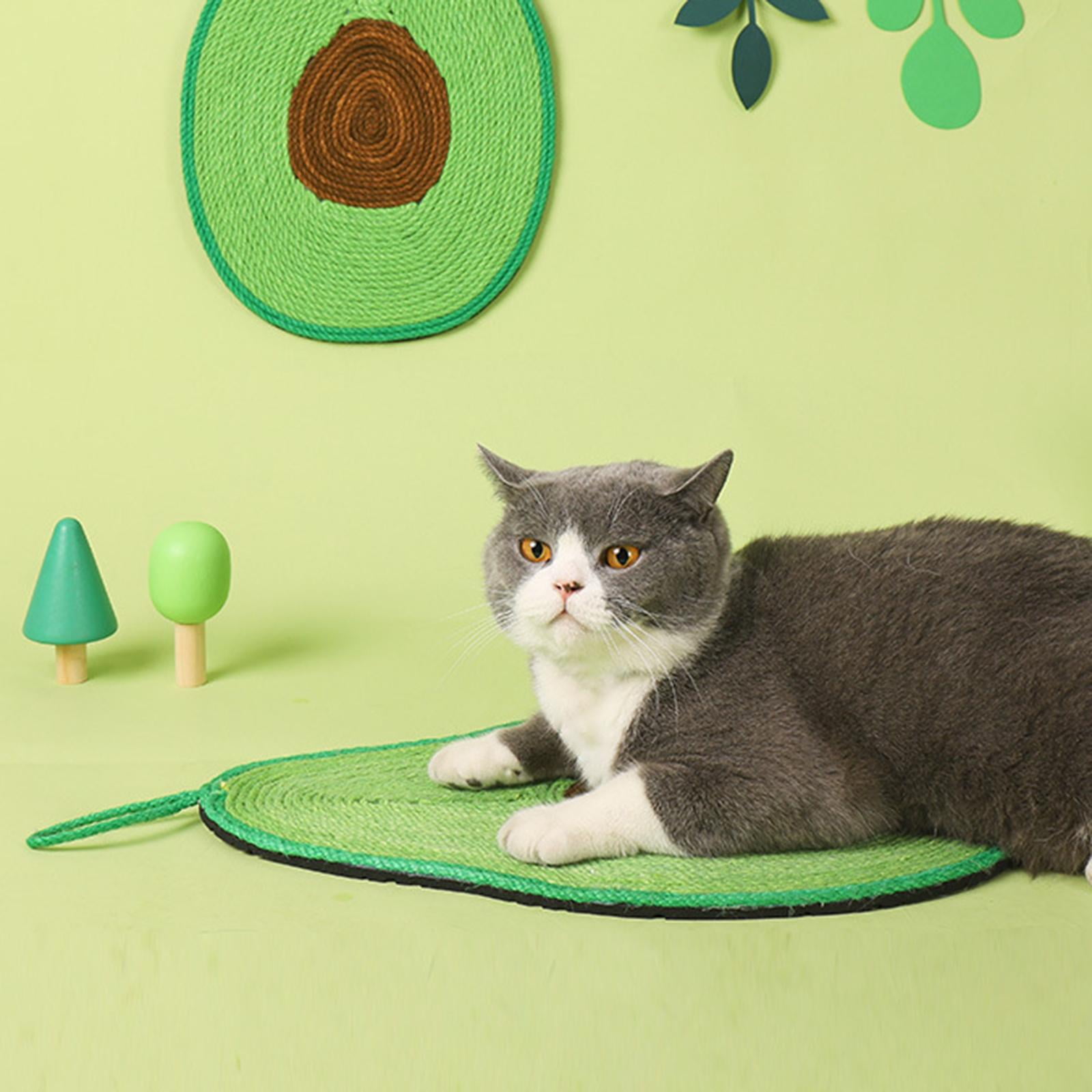 Natural Sisal Cat Scratcher Mat Non Slip for Indoor Cats Rug Floor Scratching Mat Scratch Pad for Protect Carpets Cat Grinding Claws Green