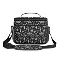 thumbnail image 2 of Moth and Skeleton Gothic Pattern Insulated Lunch Box for Women Men, Medium Leakproof Cooler Bag with Adjustable Strap, 10"x6.7"x8", 2 of 6