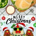 thumbnail image 3 of JOOCAR Merry Christmas Chickens with Santa Hats and Lights Linen Table Mats Set of 4 for Home Kitchen Table Decor 12x18 inch, 3 of 5