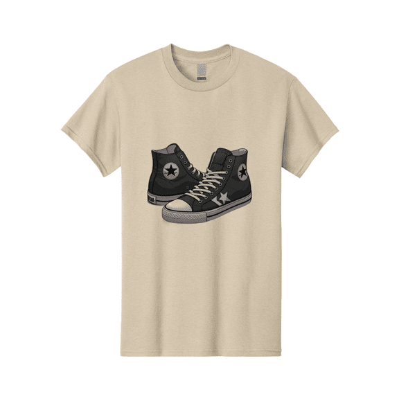 Black-Star-Converse Mens Graphic Tee, 100% Cotton, Casual Summer Wear BAA166