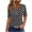 Black, variant on Women's Polka Dot Print V-Neck Button T-Shirt Loose Casual Top Short Sleeve Comfy Blouse Fashion Tops, Black L