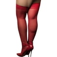 thumbnail image 2 of Mapale Mesh & Lace Thigh High Stockings PLUS (1094X),Red, 2 of 3