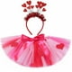 thumbnail image 2 of Falda tutú con corazones de amor para niñas pequeñas, disfraz de tutú de cumpleaños para el día de San Valentín, minifalda de tul esponjosa roja y rosa para niñas, 2 of 5