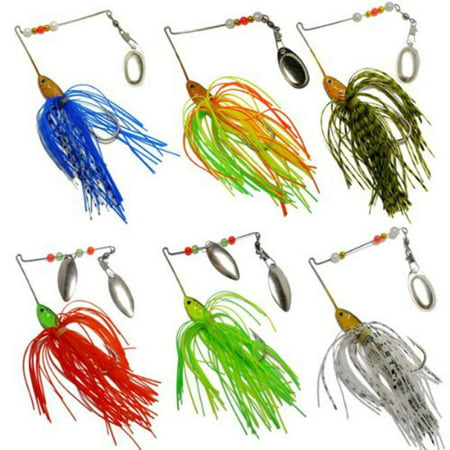 6pcs Fishing Hard Spinner Lure Spinnerbait Pike (Best Fall Northern Pike Lures)