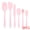 Pink, variant on Unique Bargains 6Pcs Heat-Resistant Dishwasher Safe Kitchen Utensils Black