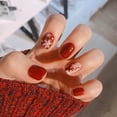 thumbnail image 4 of Prensa en las uñas Diseño medio brillante Uñas postizas Cubierta completa Parche de manicura francesa Puntas de uñas postizas acrílicas para mujeres y niñas kaili Sencillez, 4 of 5