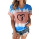 thumbnail image 1 of Mujeres Casual Cuello Redondo Manga Corta Estampado Jersey Blusa Camiseta Tops Sueltos OAVQHLG3B Store  lin121212, 1 of 4