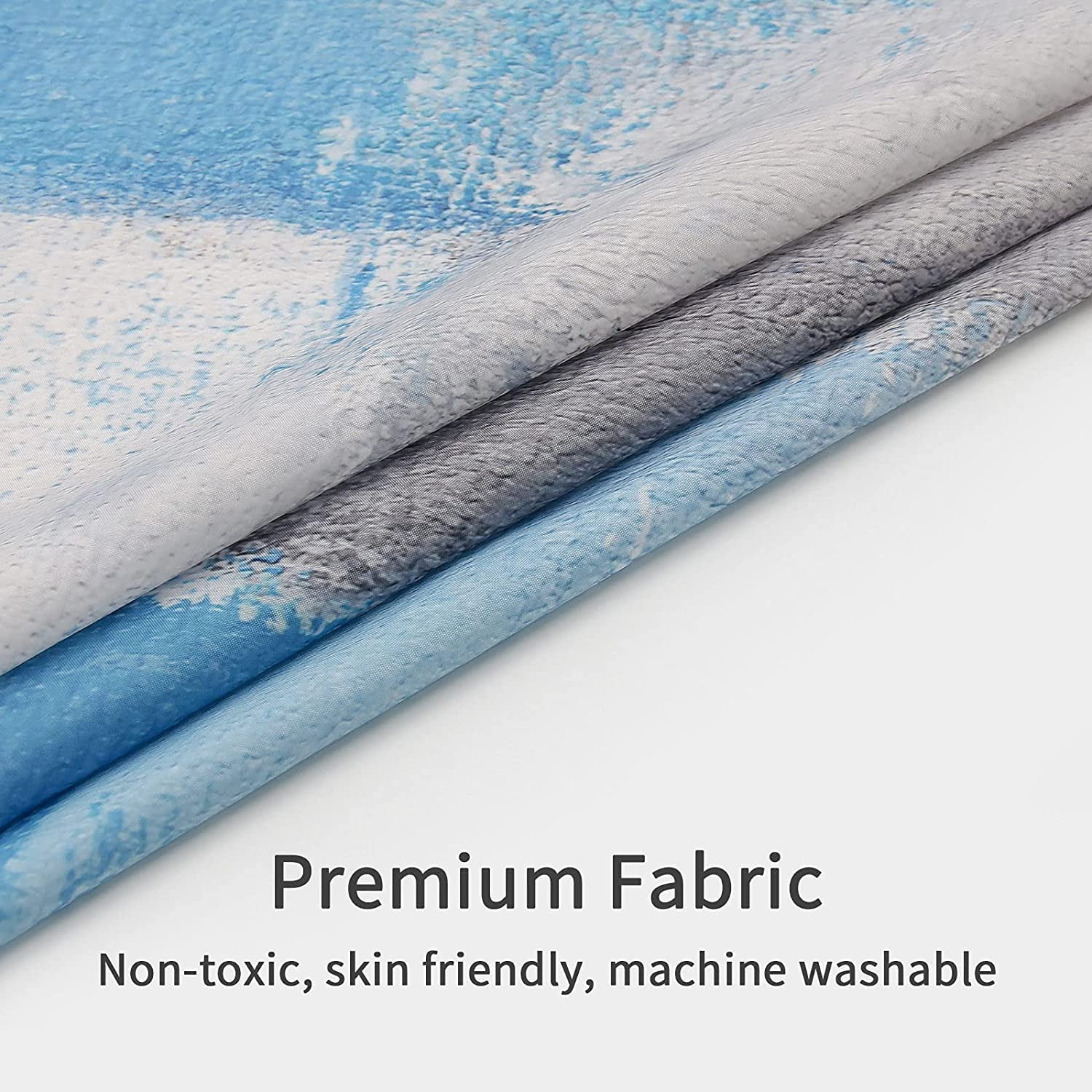 KSEERBABALL Light Blue Ombre Abstract Polyester Shower Curtain, 72" x 72"