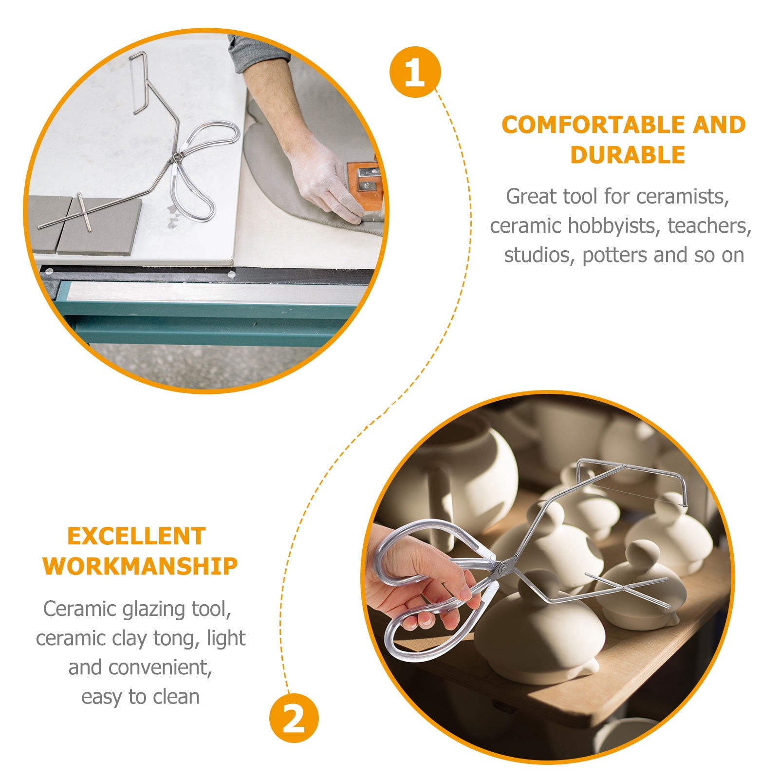 PAMINGONO Glazing Tool for Pottery Ceramic Hobbyists Easy to Clean Stainless Steel 1Set