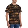 thumbnail image 2 of Vsdgher Bookshelves Print Men's Dry Fit Mesh Athletic Shirts Moisture Wicking Tennis T-Shirt Tops, 2 of 9