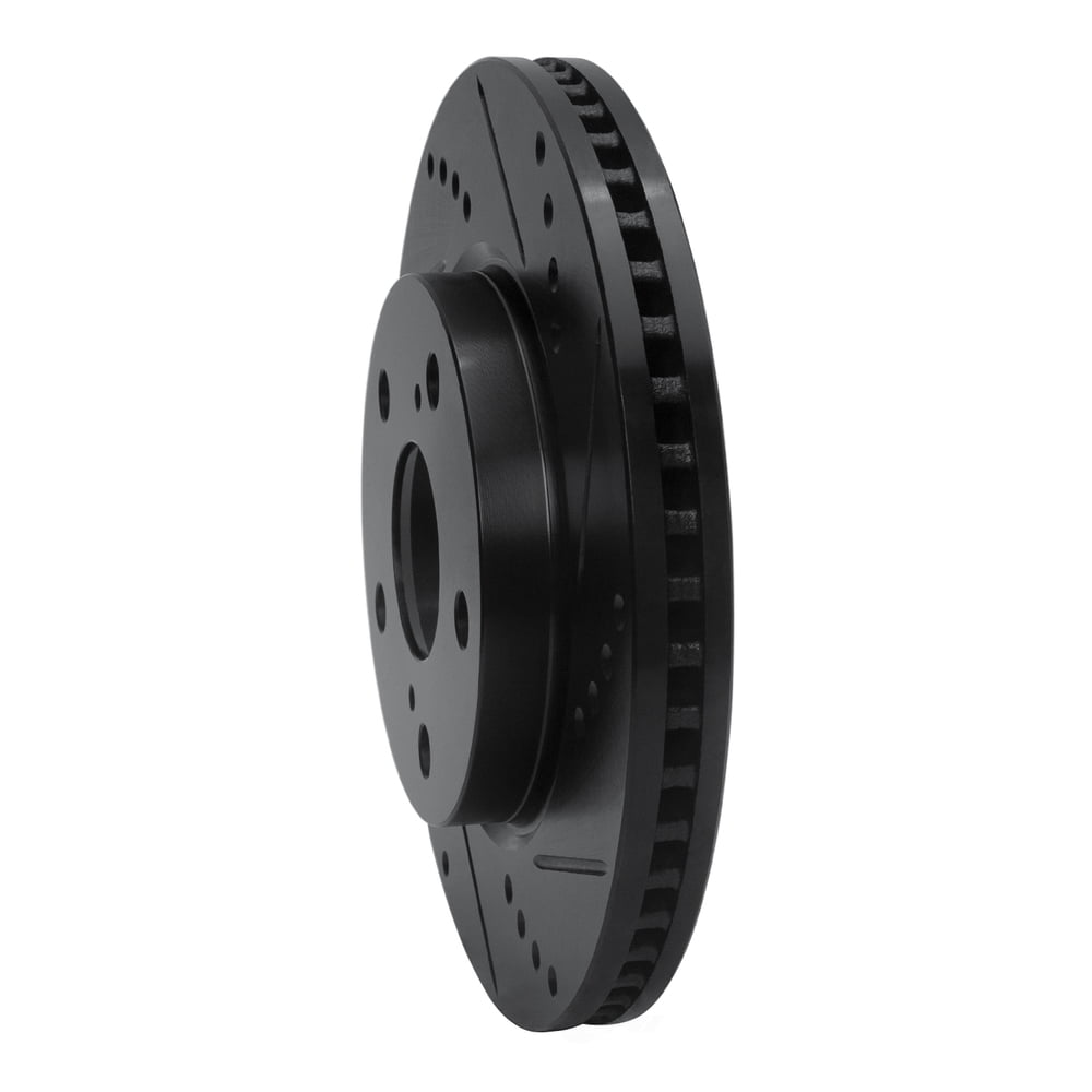 Dynamic Friction Company 633-76135R DFC Brake Rotor - Drilled And Slotted - Black