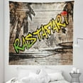 thumbnail image 1 of Rasta Tapestry, Jamaican Reggae Music Inspired Rastafari Street Graffiti Image, Fabric Wall Hanging Decor for Bedroom Living Room Dorm, 5 Sizes, Pale Green Yellow, by Ambesonne, 1 of 1