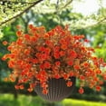 thumbnail image 4 of 12 Bundles Artificial Flowers for Outdoors, UV Resistant Fake Flowers with Plastic Plants, Faux Flowers for Outside Window Box Front Porch Hanging Planter Decor(Orange Red), 4 of 10