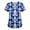 Royal Blue, variant on ASDFVBKG Medical Women's Scrub Top Short Sleeve V Neck Working Top with Pocket Floral Printed Plus Size Casual Workwear Scrub Tops Royal Blue S