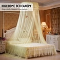 thumbnail image 3 of Dôme Universel Entrée Simple Filet Fin Rideau en Dentelle Style Princesse Décoration de Chambre Installation Facile Beige, 3 of 7