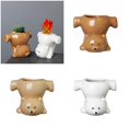 thumbnail image 2 of Upside Down Bear Shape Ceramic Planter Portables Flower Pot For Succulents Creative Homes Decoration brown, 2 of 4